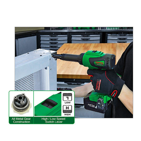 Masina de Nituit Toptul Brushless Cordless 18V (Seria Pro) ● 2 acumulatori ● 11.800 N Toptul - imagine 3