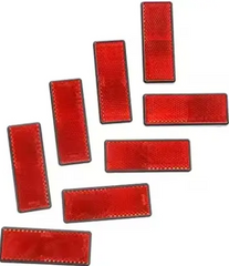 Catadioptru dreptunghiular autoadeziv 86x40 mm Rosu Runkit - imagine 1