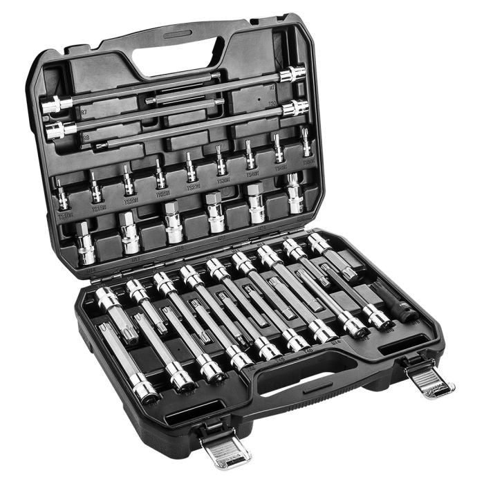 Set tubulare cu bit Torx scurt si lung 1/2 " set 38pcs Neo Tools - imagine 1