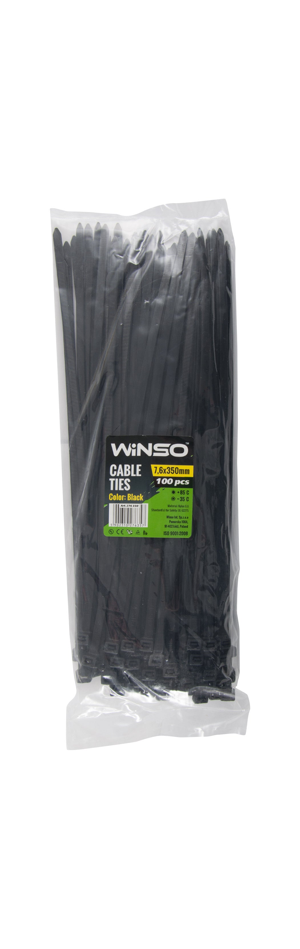 Coliere plastic 7,6x350 Negru - Set 100 buc Winso - imagine 1