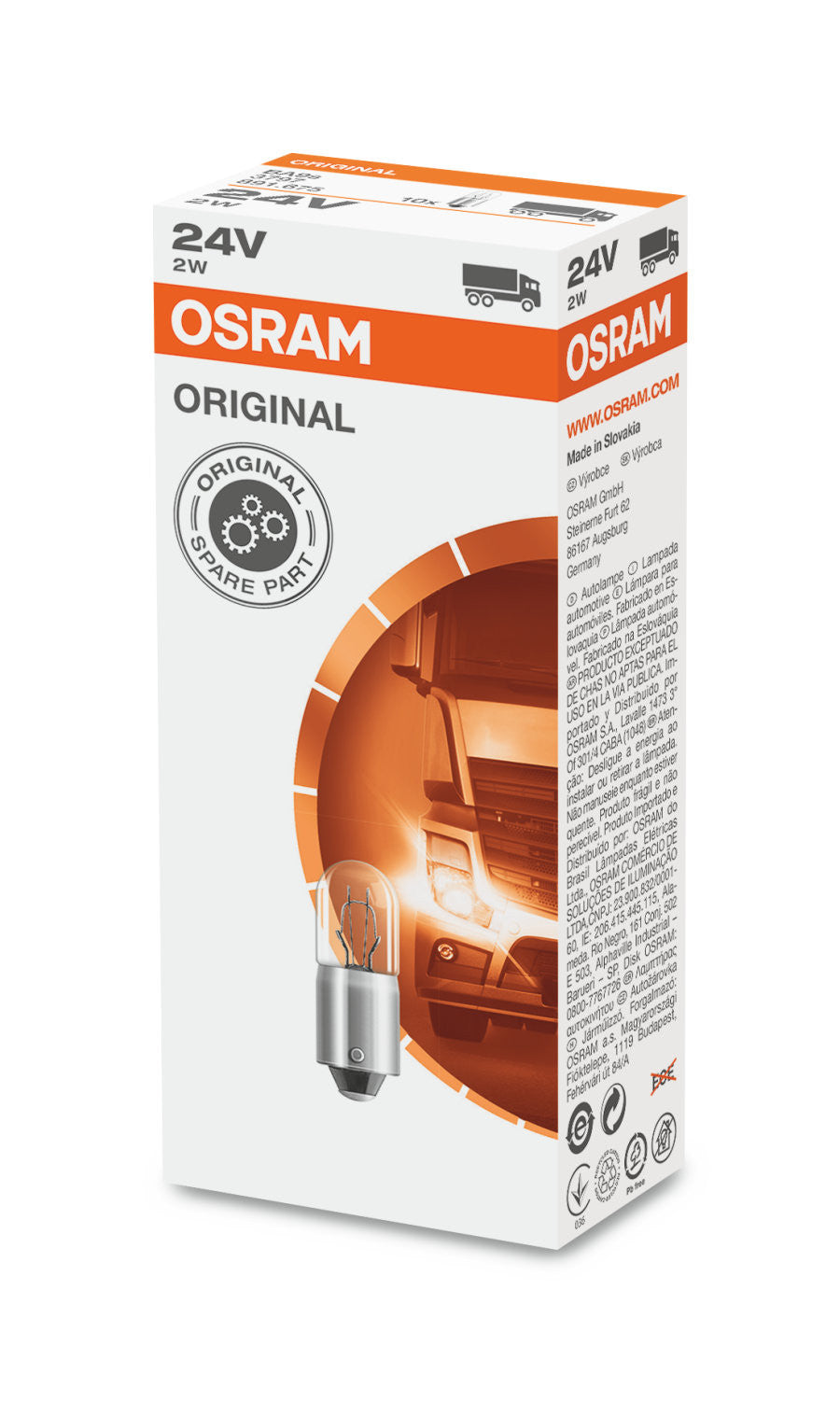 Bec Osram Original 2W 24V BA9s Osram - imagine 2