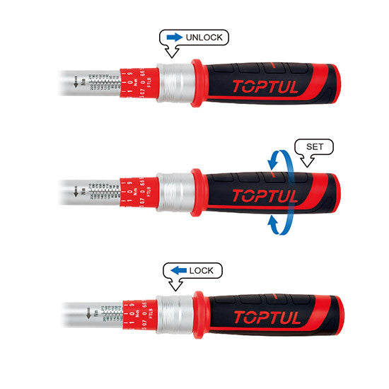 Cheie dinamometrică mecanică 1/2" 70-350 Nm Toptul - imagine 3