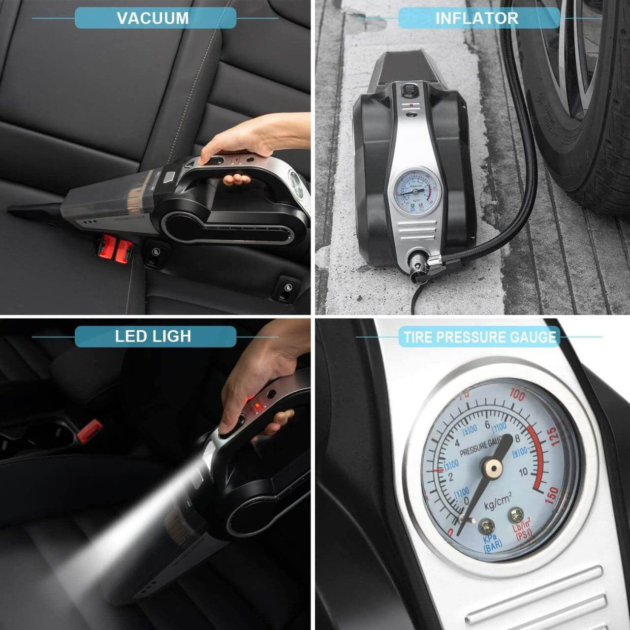 Aspirator auto multifuncțional, 4în1, 120 W, 12V Nigrin - imagine 6