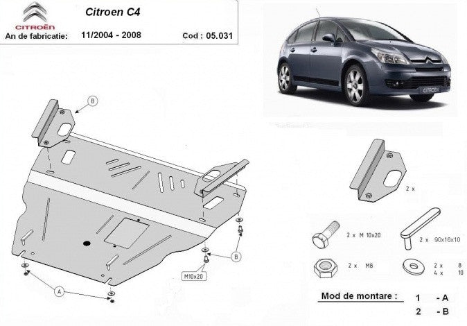 Scut metalic motor, cutie de viteză MTR - imagine 1