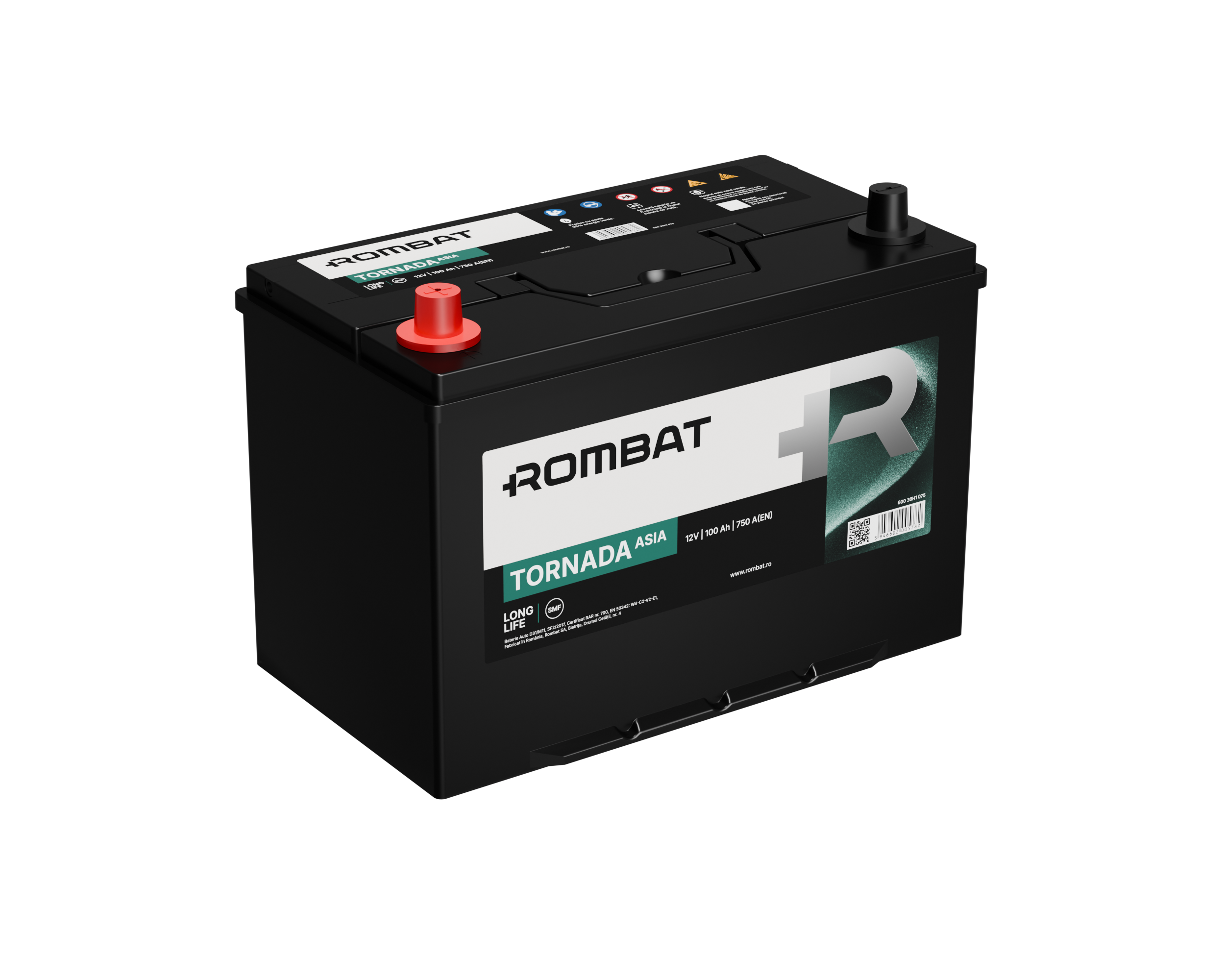 Acumulator Rombat Tornada Asia 100 Ah 750A [Bornă Inversă] Rombat - imagine 4