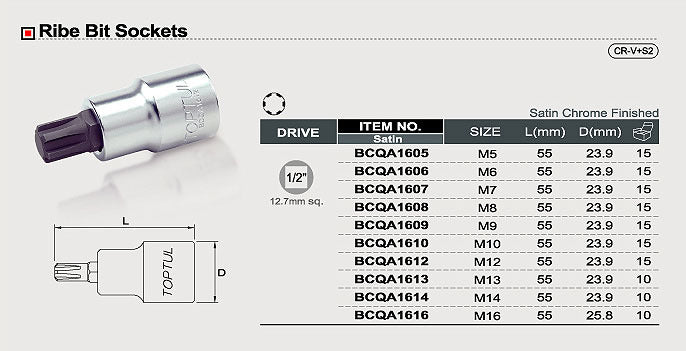 Capat cheie tubulara cu bit torx patrat 1/2 Toptul - imagine 2