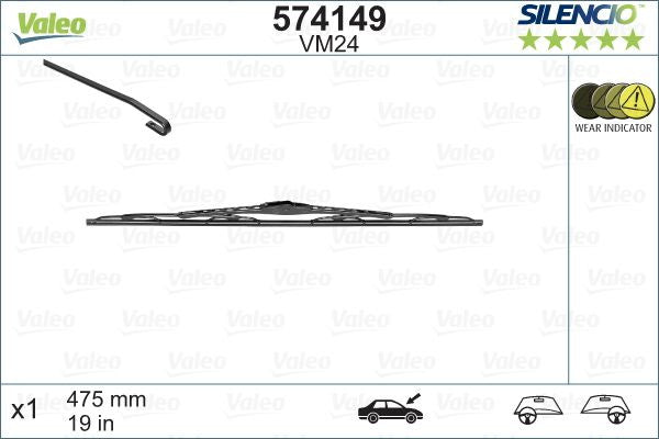Stergator Valeo Silencio Performance 475mm Valeo - imagine 1
