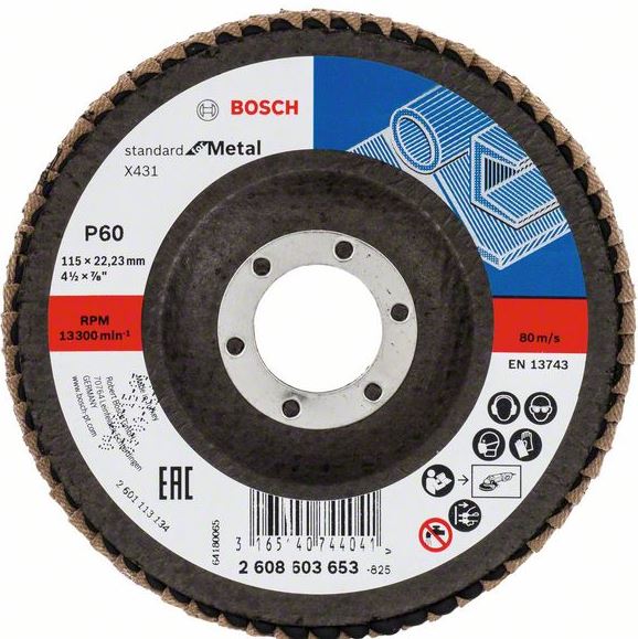 Disc de şlefuire evantai X431, Standard for Metal G60 Bosch - imagine 1