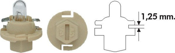 Bec Magneti Marelli PBX4 12V 1.5W BX8.4d Bej Magneti Marelli - imagine 1