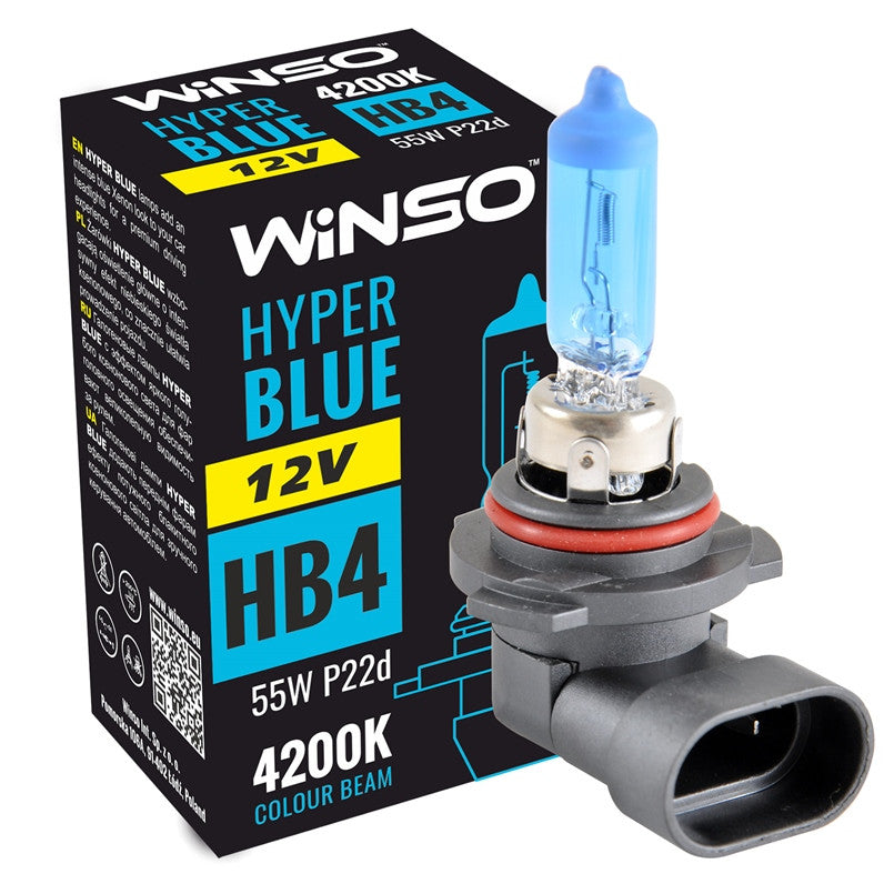 Bec Halogen Winso Hyper Blue HB4- 12V, 55W P22d ● 4200K Winso - imagine 1
