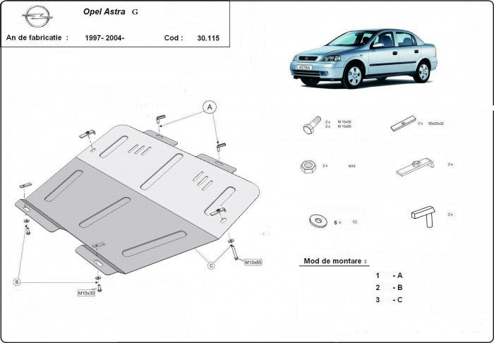 Scut metalic motor, cutie de viteză MTR - imagine 2