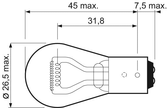 Bec Valeo P21/5W 12V 21/5 W BAY15d Valeo - imagine 3