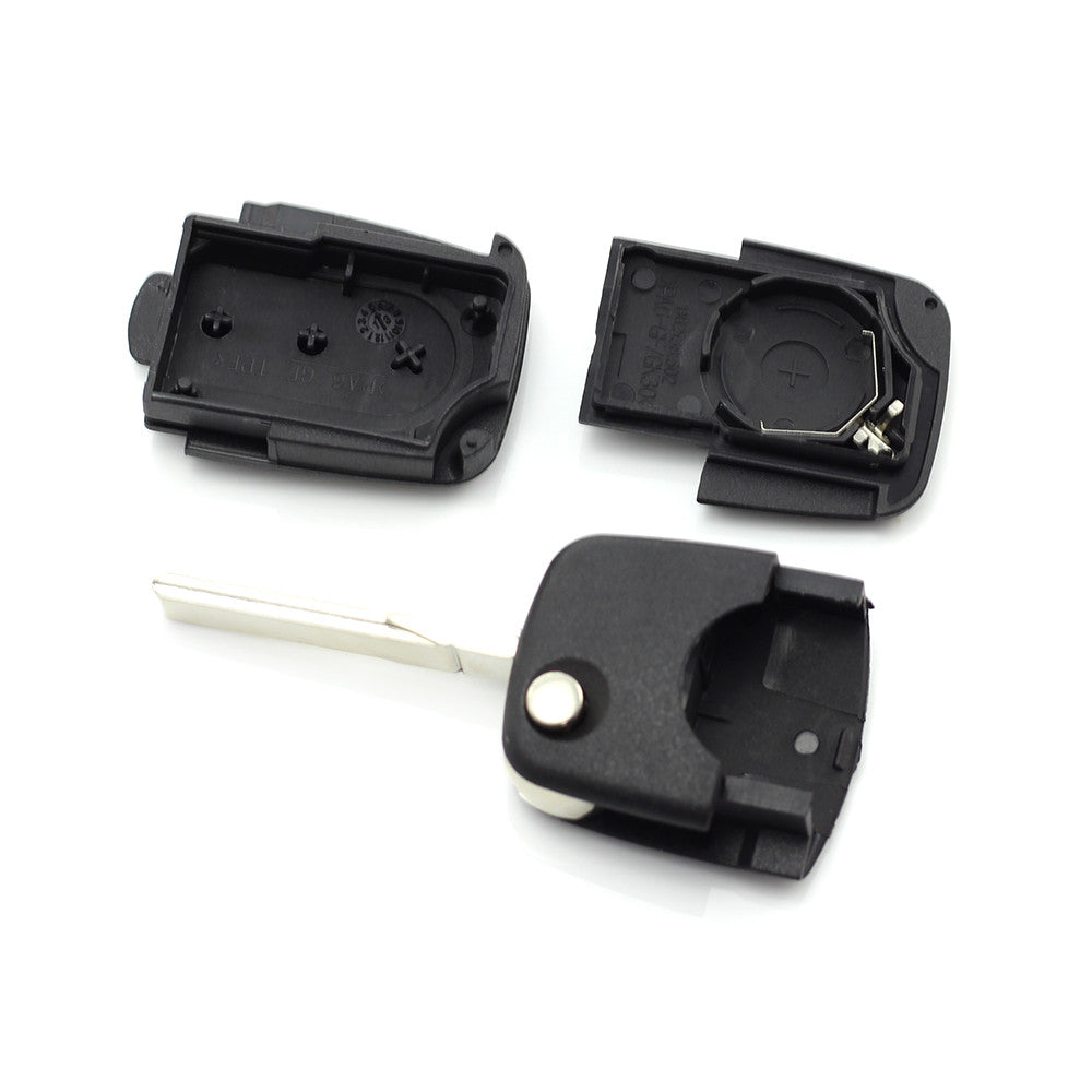 Audi - Carcasa cheie tip briceag, 3 butoane "rotunde"  cu baterie 2032 Carguard - imagine 2