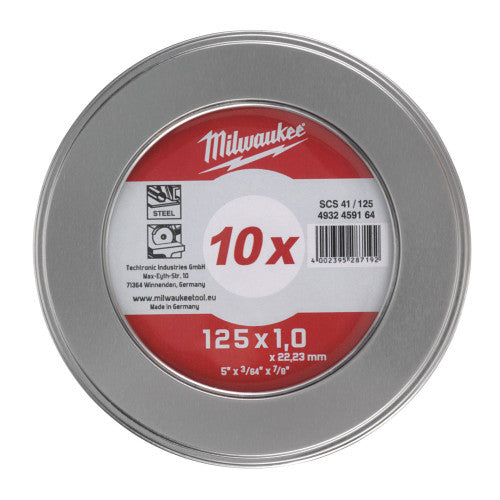 Disc abraziv pentru debitat metal, 125x1.0x22.22, 10buc Milwaukee - imagine 1