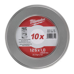 Disc abraziv pentru debitat metal, 125x1.0x22.22, 10buc Milwaukee - imagine 1