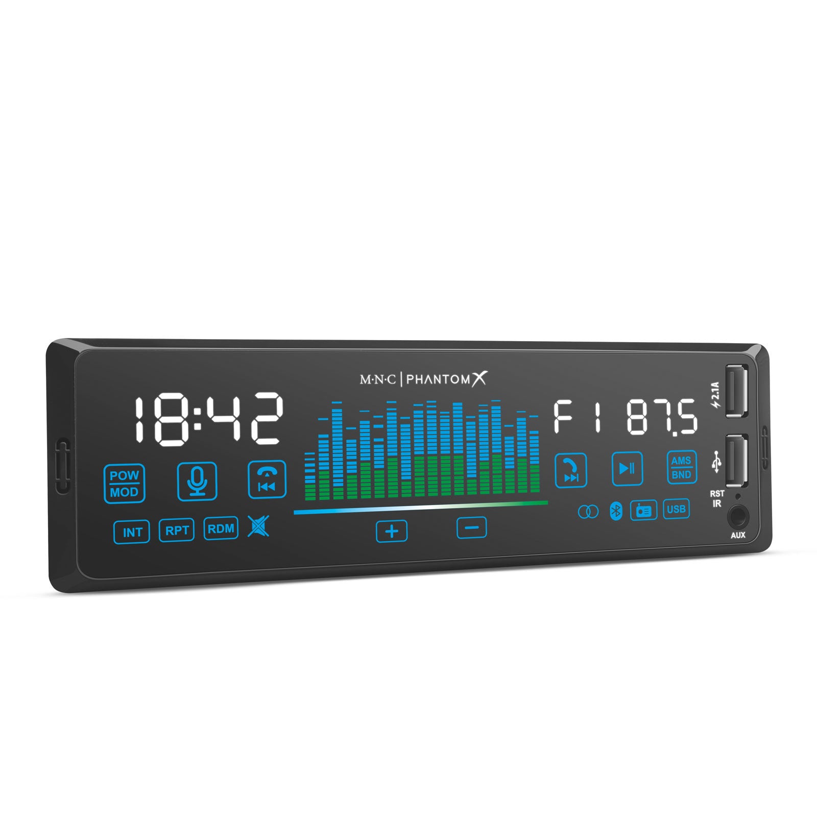 Player auto „PhantomX” - 1 DIN - 4 x 50 W - versiune gestuala - BT - MP3 - AUX - USB Carguard - imagine 5