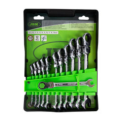 Set 12 chei combinate cu clichet articulate 8-19 mm JBM - imagine 1