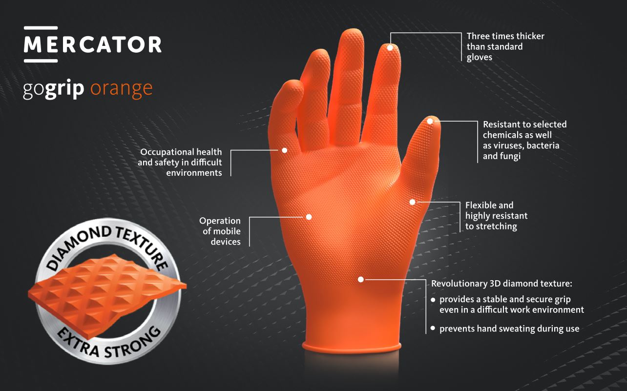 Manusi Mercator Gogrip Nitril (Orange) XL Mercator - imagine 5
