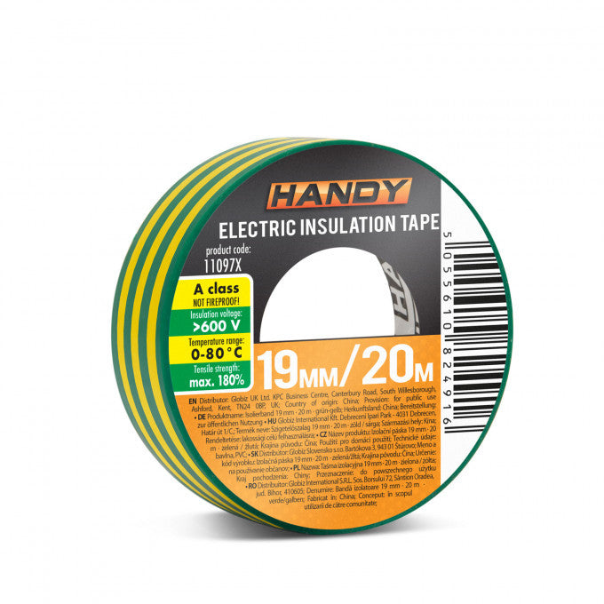 Banda izolatoare- 19 mm x 20 m - Galben/Verde Carguard - imagine 3