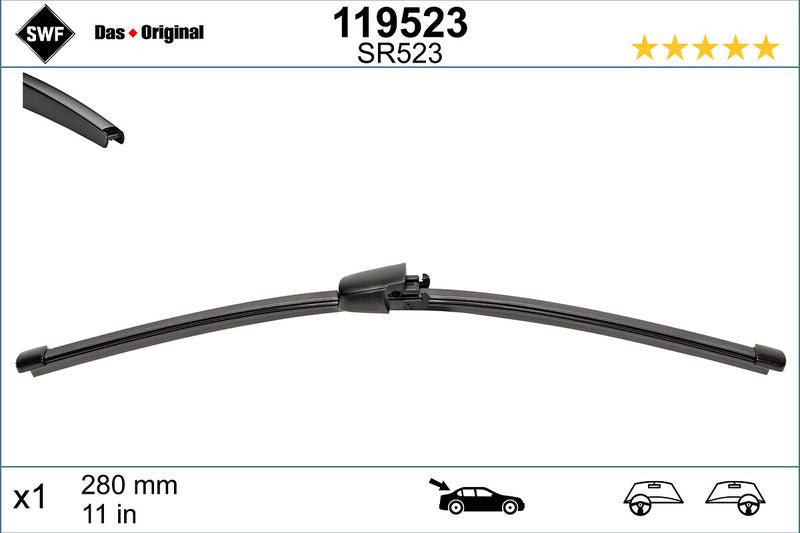 Lamela stergator spate SWF Wiper FB REAR LHD/RHD 280 mm SWF - imagine 1