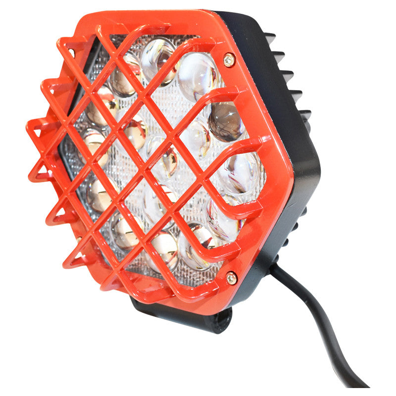 Lampa hexagonala grilaj metalic rosu 16 LED-uri DC 10-80V 48W unghi 6 BRECKNER GERMANY - imagine 5