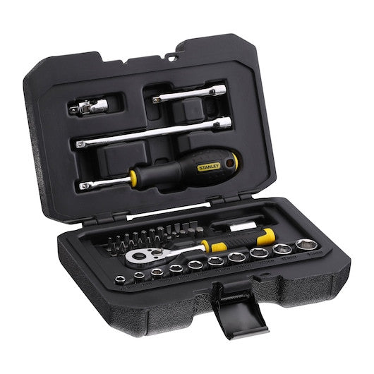 Set de clicheți cu 72 de dinți și chei tubulare STANLEY® 1/4 in., cu accesorii, 38 buc. Stanley - imagine 1