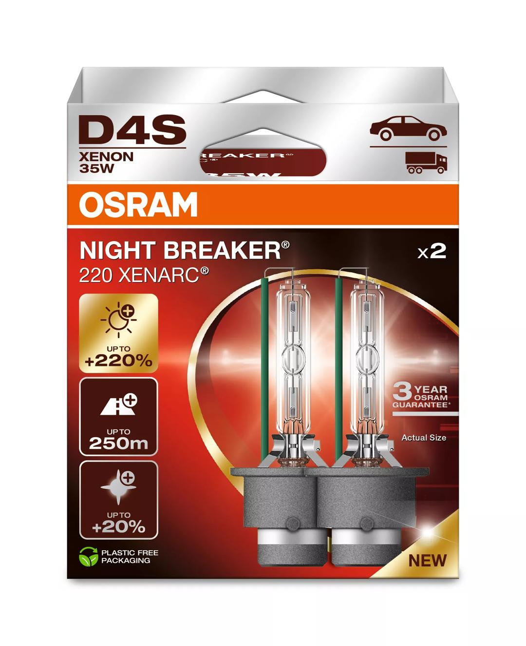 Bec Xenarc Osram D4S Night Breaker 220 42V 35W Duo Box Osram - imagine 1