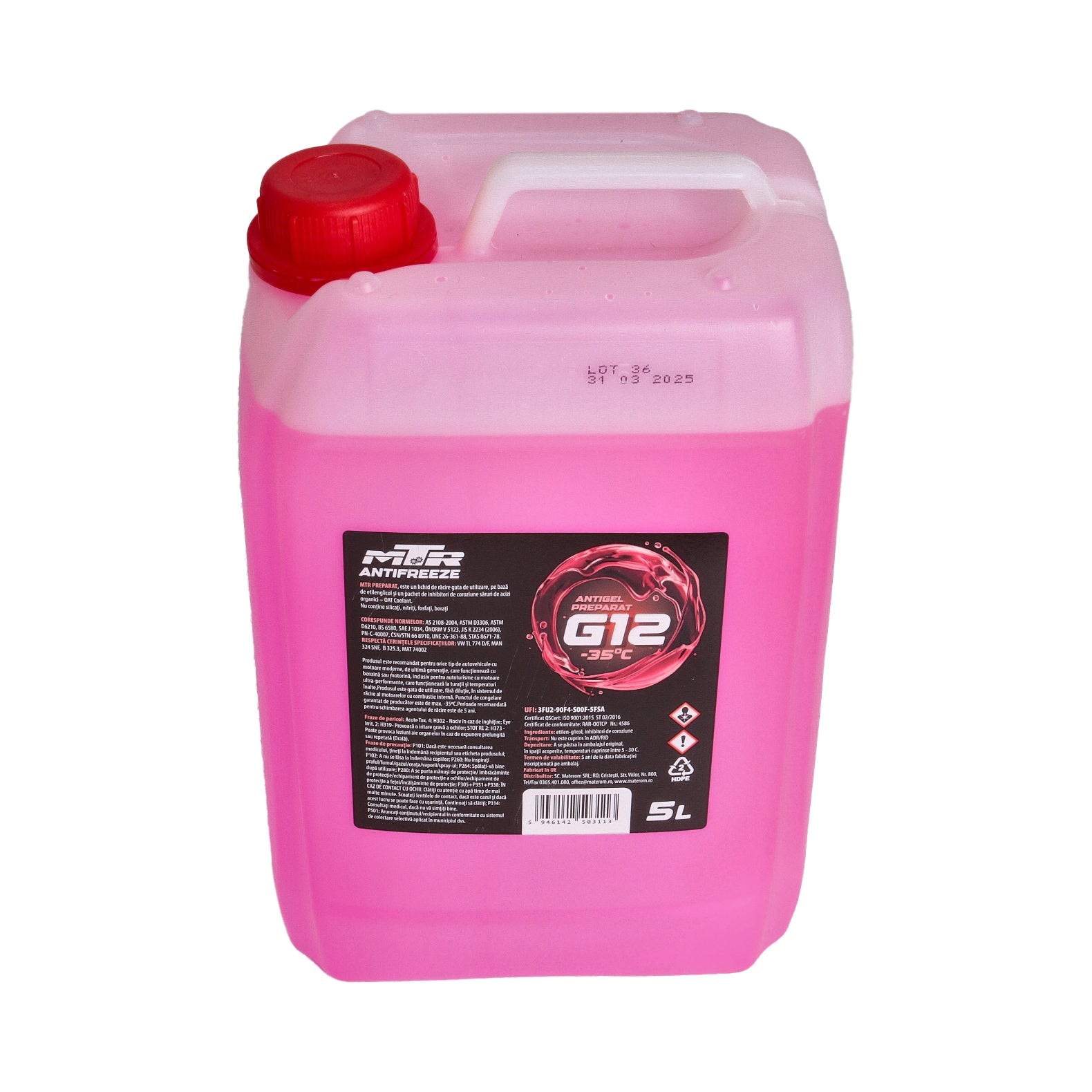 Antigel diluat MTR G12 (-35°C) 5L MTR - imagine 1