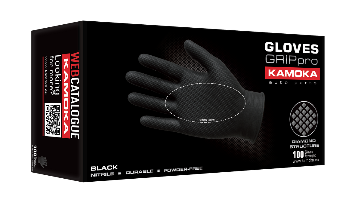 Manusi Nitril- EXTREME GRIP BLACK 100 PC (M) MTR - imagine 1