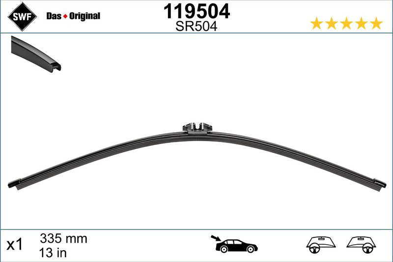 Lamela stergator spate SWF Wiper FB REAR LHD/RHD 335 mm SWF - imagine 1