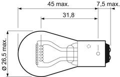 Bec Valeo P21/4W 12V 21/4W BAZ15d Valeo - imagine 3