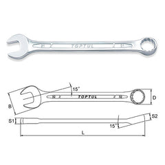 Cheie combinata 13 mm Toptul - imagine 1