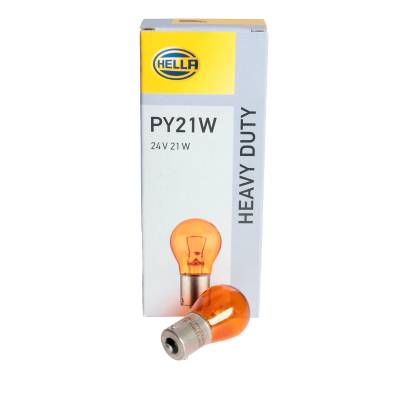 Bec Hella PY21W 24V 21W BAU15s Galben Hella - imagine 1
