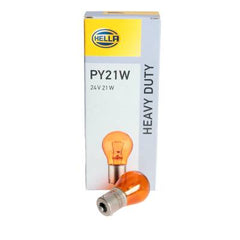 Bec Hella PY21W 24V 21W BAU15s Galben Hella - imagine 1