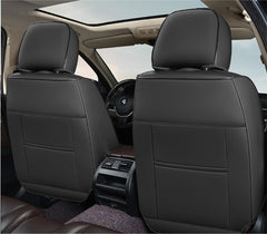 Huse auto premium 5 locuri Carguard Deluxe piele ecologică perforată și textil - negru - rosu închis Carguard - imagine 4