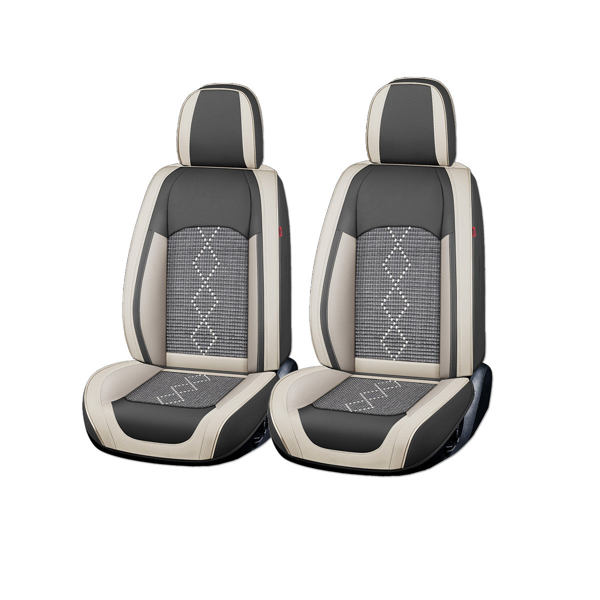 Huse auto premium 5 locuri Carguard Deluxe piele ecologică perforată și textil - gri deschis - gri inchis Carguard - imagine 1
