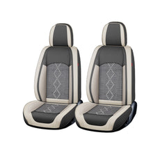 Huse auto premium 5 locuri Carguard Deluxe piele ecologică perforată și textil - gri deschis - gri inchis Carguard - imagine 1