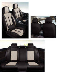 Huse auto premium 5 locuri Carguard Deluxe piele ecologică perforată - negru - crem Carguard - imagine 2