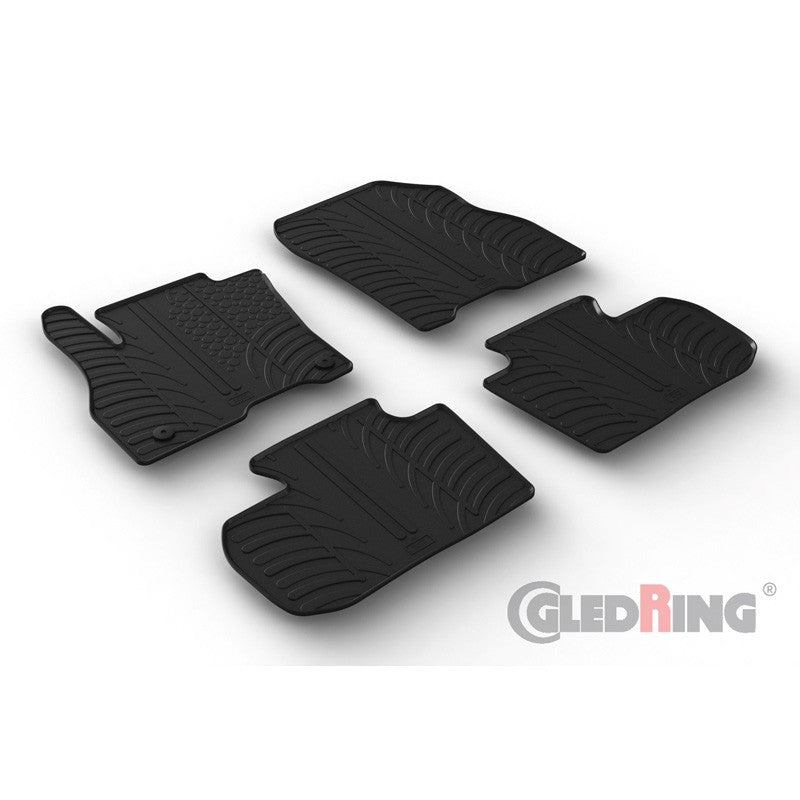 Set 4 covorase cauciuc dedicate NISSAN LEAF HB 2018->/rubber mats Gledring - imagine 1