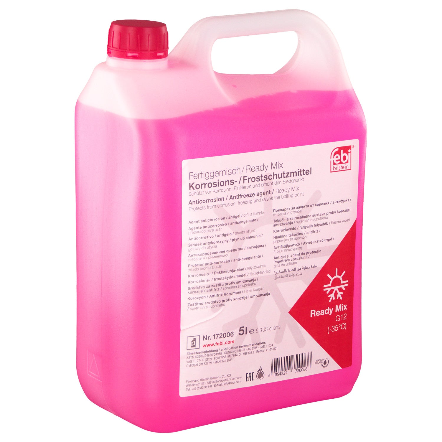 Antigel diluat Febi Rosu G12 (-35°C) 5L Febi - imagine 1