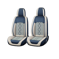 Huse auto premium 5 locuri Carguard Deluxe piele ecologică perforată și textil - albastru - alb Carguard - imagine 1