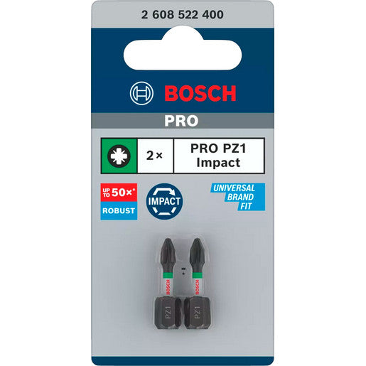 PRO Set 2 biti Impact PZ2 25 mm Bosch - imagine 1