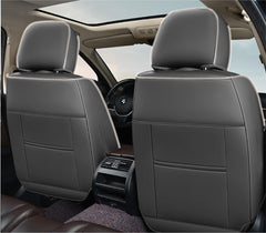 Huse auto premium 5 locuri Carguard Deluxe piele ecologică perforată și textil - gri deschis - gri inchis Carguard - imagine 4