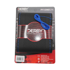 Husa volan neagra cu ac si ata 160 gr, cusatura albastra DERBY DERBY - imagine 1