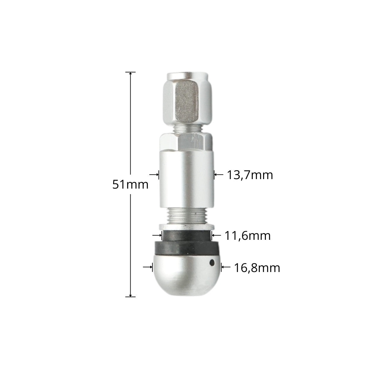 Valva roata tubeless aluminiu compatibila senzor TPMS All Ride - imagine 1