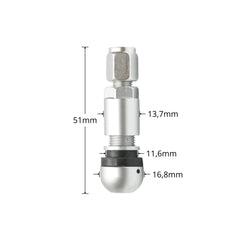 Valva roata tubeless aluminiu compatibila senzor TPMS All Ride - imagine 1
