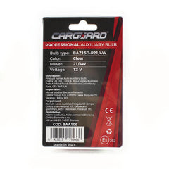 Set 2 becuri P21/4W - 12V- BAZ15D Carguard - imagine 3