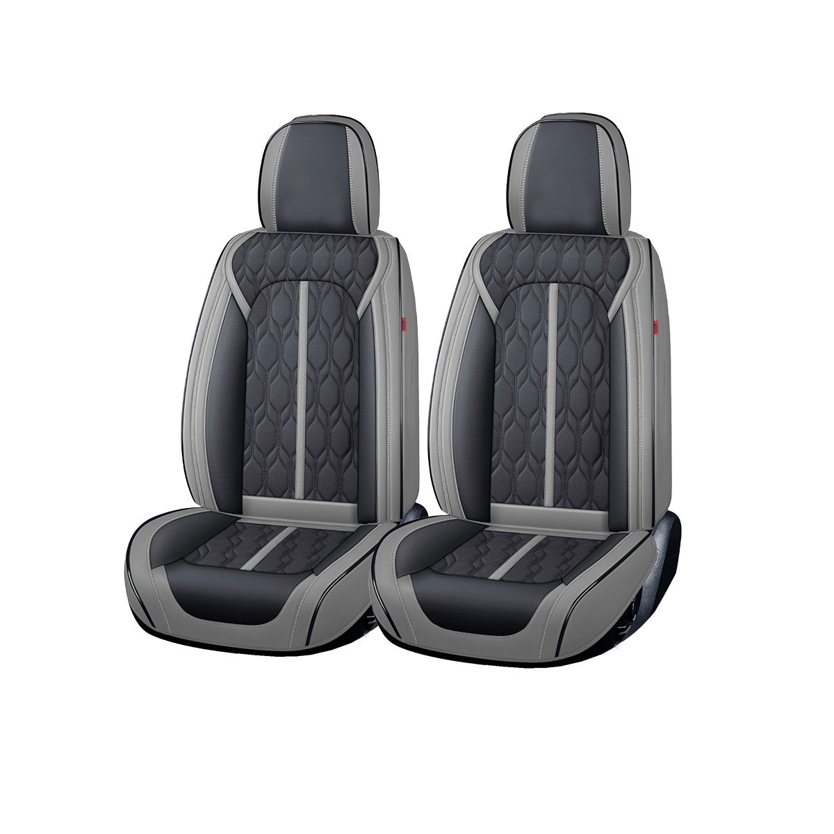 Huse auto premium 5 locuri Carguard Deluxe piele ecologică perforată - gri - negru Carguard - imagine 1