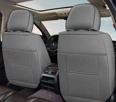 Huse auto premium 5 locuri Carguard Deluxe piele ecologică perforată - gri - negru Carguard - imagine 4