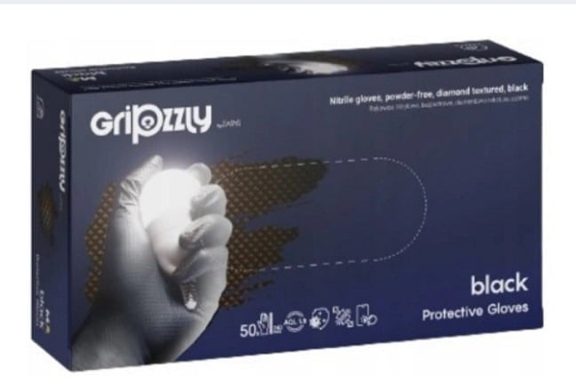 Manusi nitril pentru mecanici, Gripzzly negru, 50 buc/set, Marime L Gripzzly - imagine 1